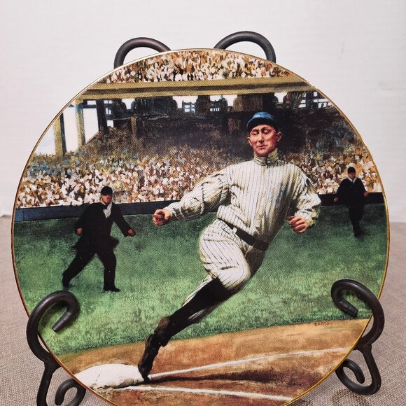 Legends of Baseball Collector Porcelain Plates Gold Trim 1993 Set of 4 - Picture 7 of 10